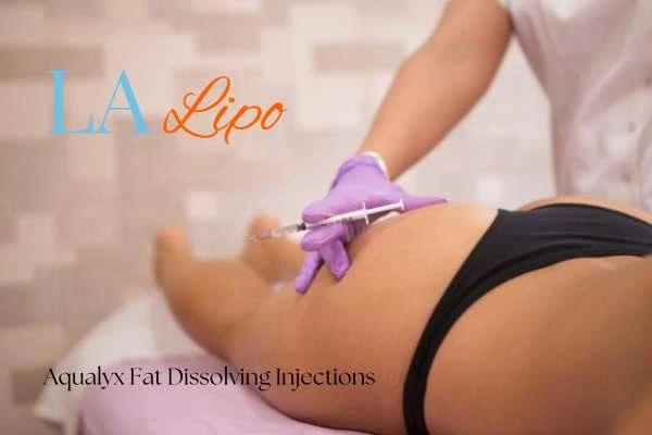 Woman having fat dissolving injections Hampton Court on thighs