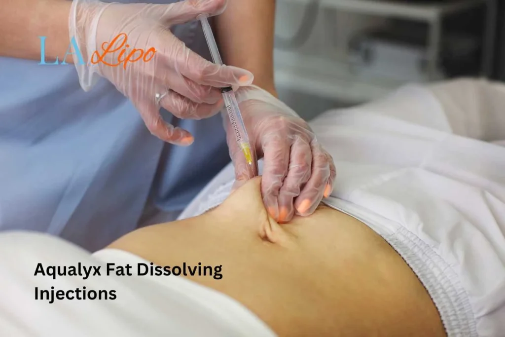 woman having fat dissolving injections Hampton Court in the stomach
