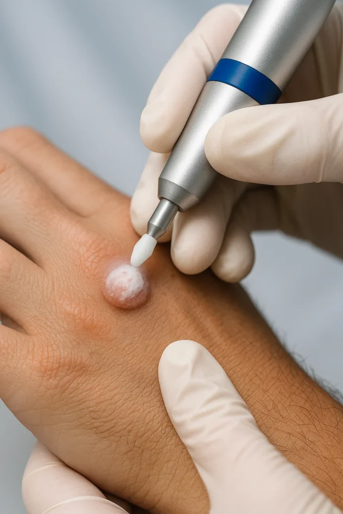 example of wart removal Hampton Court using cryopen
