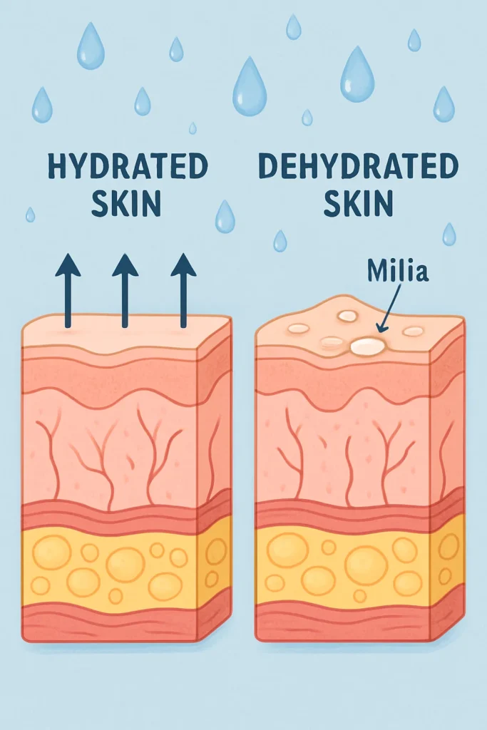 The importance of hydration and milia production Hampton Court